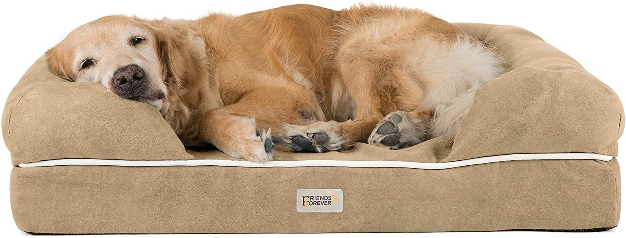 Chester Small Dog Bed - Orthopedic Memory Foam Mattress, Calming Couch, Wall Rim Pillow, Water Resistant, Washable Cover, Non-Slip, Cocoa Brown
