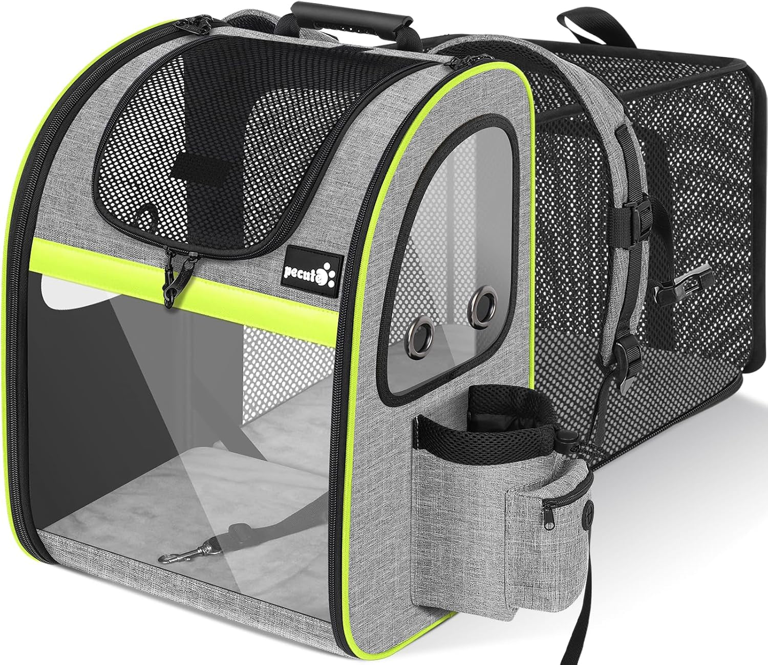 Cat Backpack Carrier Expandable, Pet Backpack for Cats & Small Dogs up to 11Lbs, with 4-Side Breathable Mesh, Multi-Entry & Lockable Zippers for Travel, Hiking, Camping - Hands Free, Blue