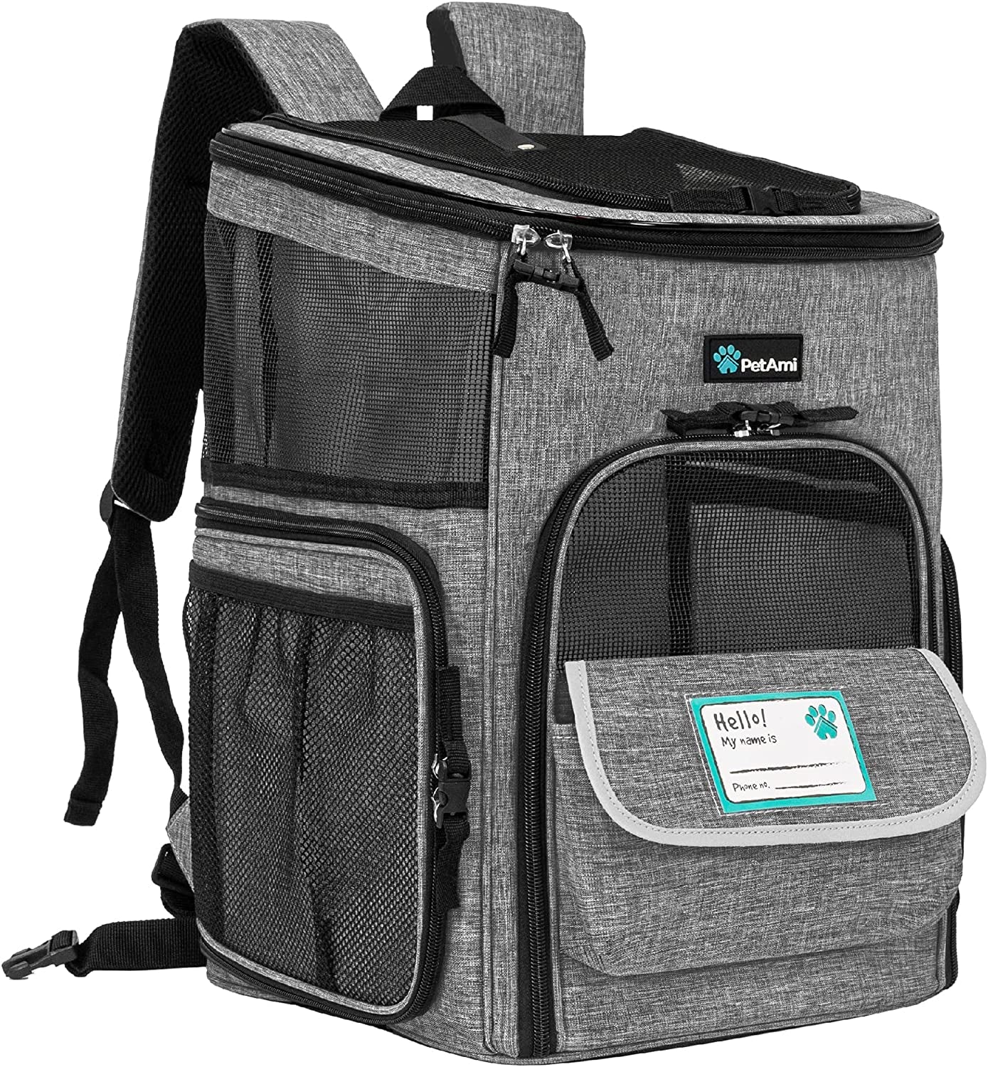 Dog Backpack Carrier, Airline Approved Cat Backpacks for Carrying Small Large Cats, Pet Carrier Back Pack, Ventilated Soft Sided for Travel, Hiking, Camping, Max 18 Lbs, Navy