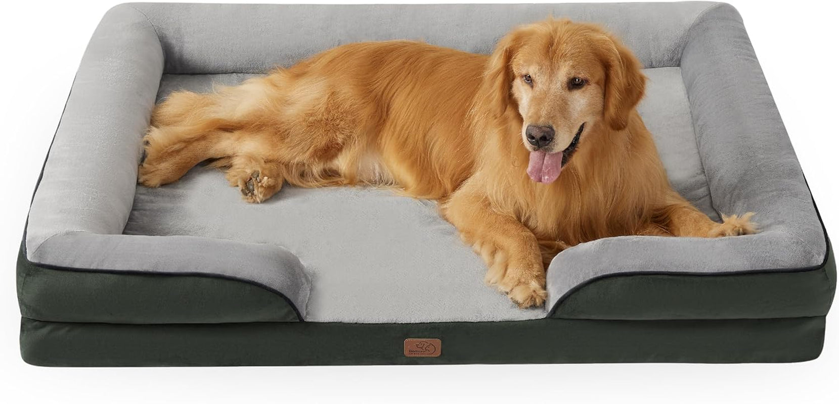 Orthopedic Dog Bed Medium Size Dogs - Washable Small Medium Dog Cat Bed Waterproof, Comfort Cats Couch Sofa with Washable Removable Cover, Pets Bed with Nonskid Bottom, Grey, 28"