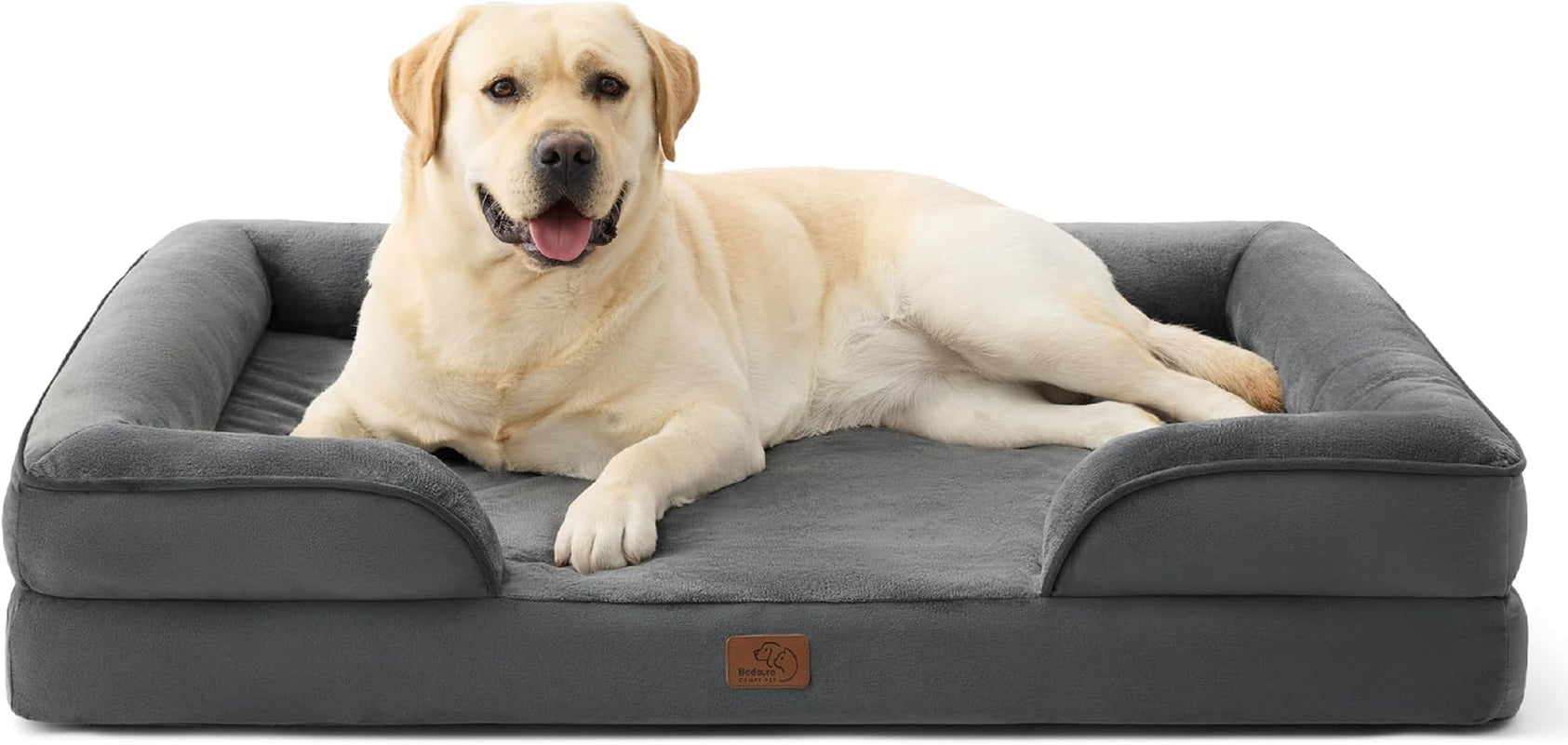 Orthopedic Dog Bed Medium Size Dogs - Washable Small Medium Dog Cat Bed Waterproof, Comfort Cats Couch Sofa with Washable Removable Cover, Pets Bed with Nonskid Bottom, Grey, 28"