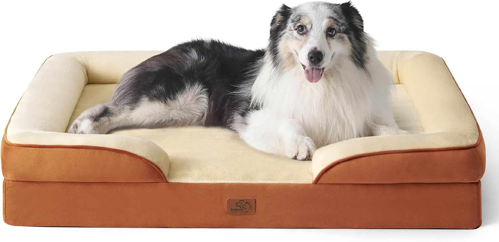 Orthopedic Dog Bed Medium Size Dogs - Washable Small Medium Dog Cat Bed Waterproof, Comfort Cats Couch Sofa with Washable Removable Cover, Pets Bed with Nonskid Bottom, Grey, 28"
