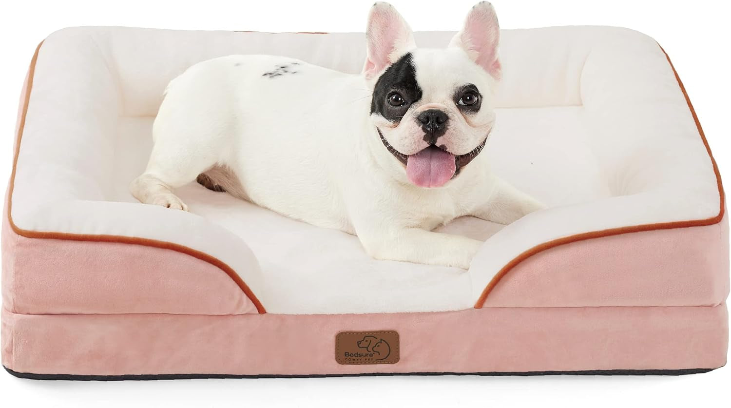 Orthopedic Dog Bed Medium Size Dogs - Washable Small Medium Dog Cat Bed Waterproof, Comfort Cats Couch Sofa with Washable Removable Cover, Pets Bed with Nonskid Bottom, Grey, 28"