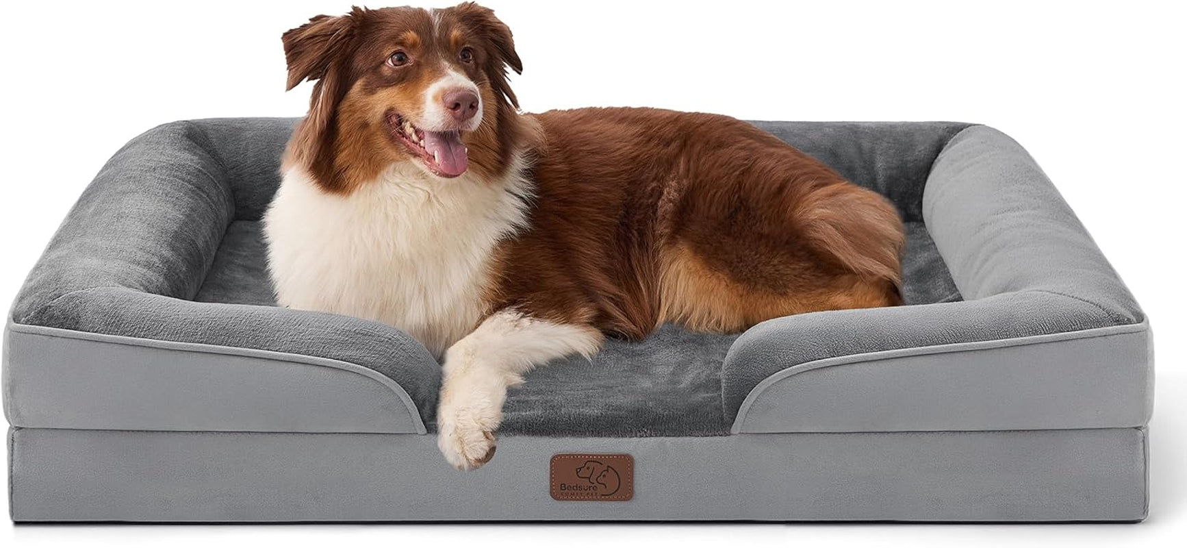 Orthopedic Dog Bed Medium Size Dogs - Washable Small Medium Dog Cat Bed Waterproof, Comfort Cats Couch Sofa with Washable Removable Cover, Pets Bed with Nonskid Bottom, Grey, 28"
