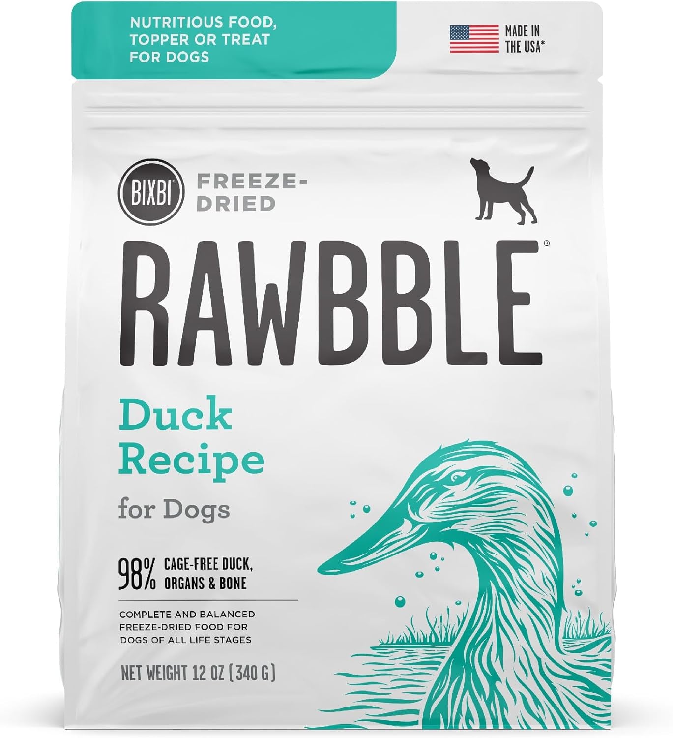 Liberty Freeze-Dried Dog Food Topper & Treats, Pork – 97% Meat & Organs, No Refrigeration – USA Made, 12 Oz