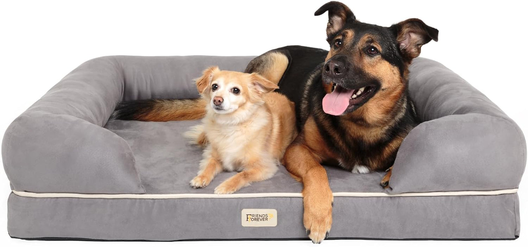 Chester Small Dog Bed - Orthopedic Memory Foam Mattress, Calming Couch, Wall Rim Pillow, Water Resistant, Washable Cover, Non-Slip, Cocoa Brown
