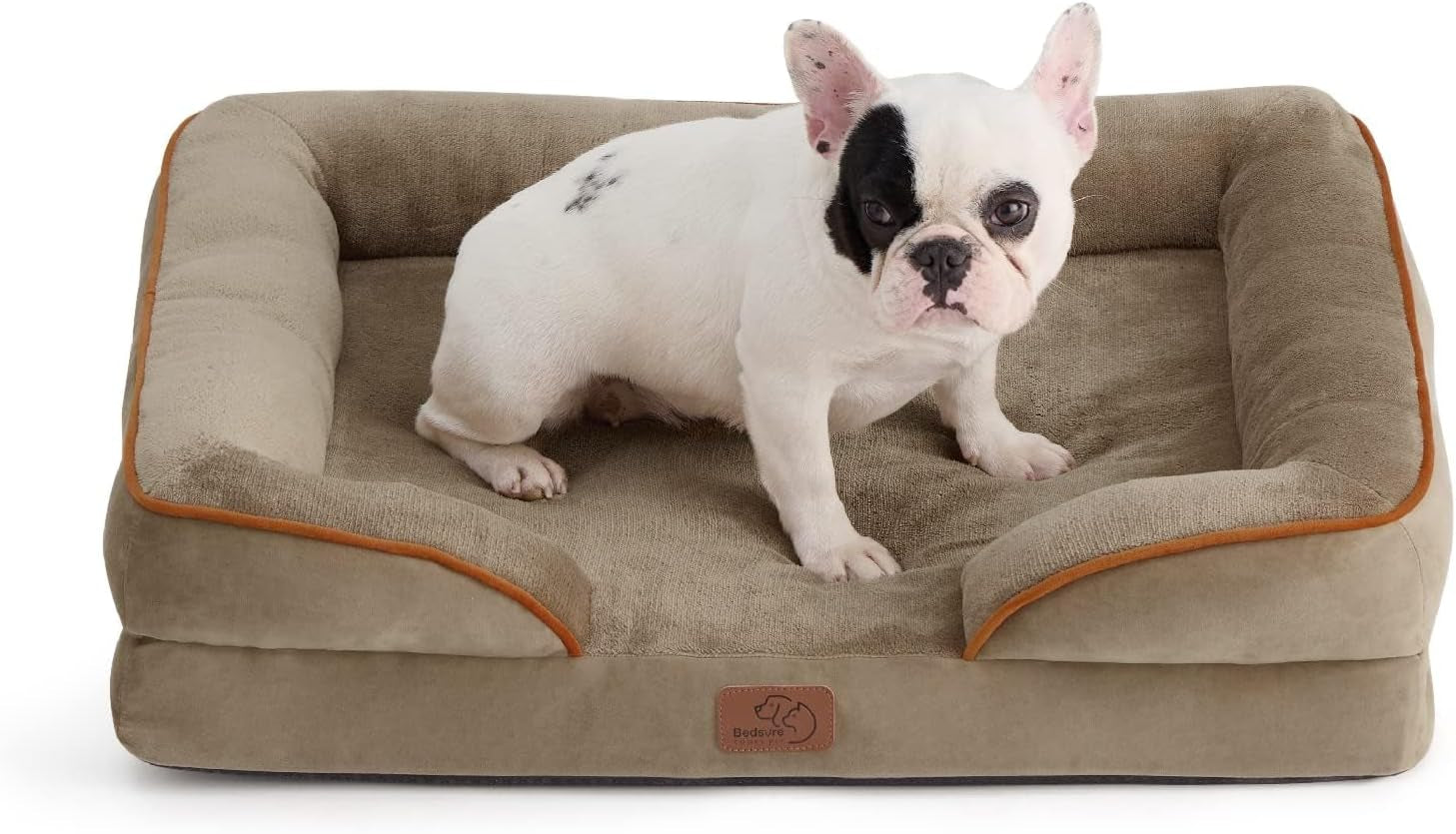 Orthopedic Dog Bed Medium Size Dogs - Washable Small Medium Dog Cat Bed Waterproof, Comfort Cats Couch Sofa with Washable Removable Cover, Pets Bed with Nonskid Bottom, Grey, 28"
