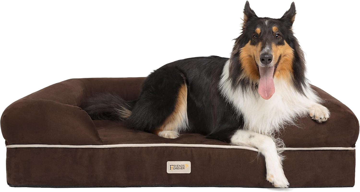 Chester Small Dog Bed - Orthopedic Memory Foam Mattress, Calming Couch, Wall Rim Pillow, Water Resistant, Washable Cover, Non-Slip, Cocoa Brown
