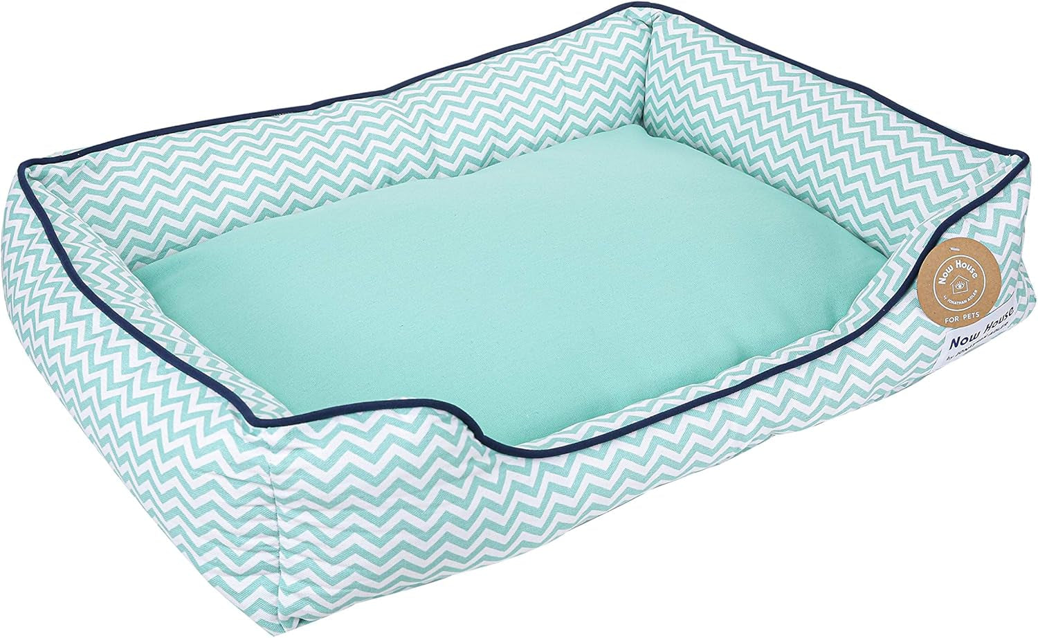 Now House for Pets Grey Diamond Cushion Dog Bed, Small Dog Bed, Machine Washable, Cotton/Poly Blend, 17X22X5 Inches