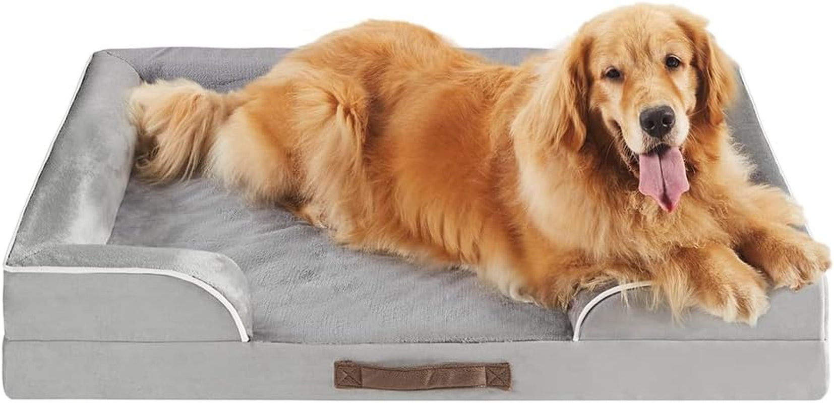 Chester Small Dog Bed - Orthopedic Memory Foam Mattress, Calming Couch, Wall Rim Pillow, Water Resistant, Washable Cover, Non-Slip, Cocoa Brown