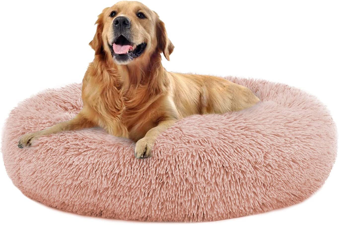round Dog Bed Cuddler Washable round Pet Bed for Cats and Medium Dogs Comforting Dog Bed