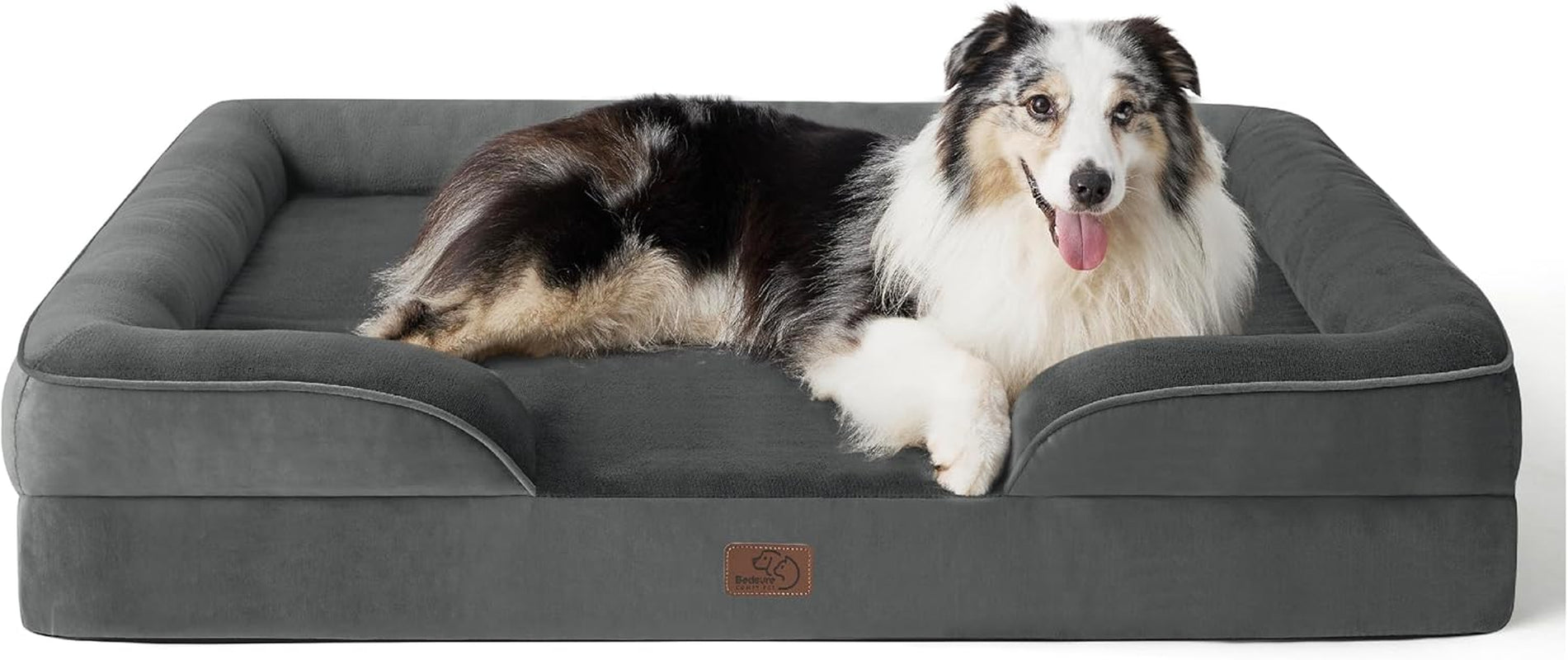 Orthopedic Dog Bed Medium Size Dogs - Washable Small Medium Dog Cat Bed Waterproof, Comfort Cats Couch Sofa with Washable Removable Cover, Pets Bed with Nonskid Bottom, Grey, 28"