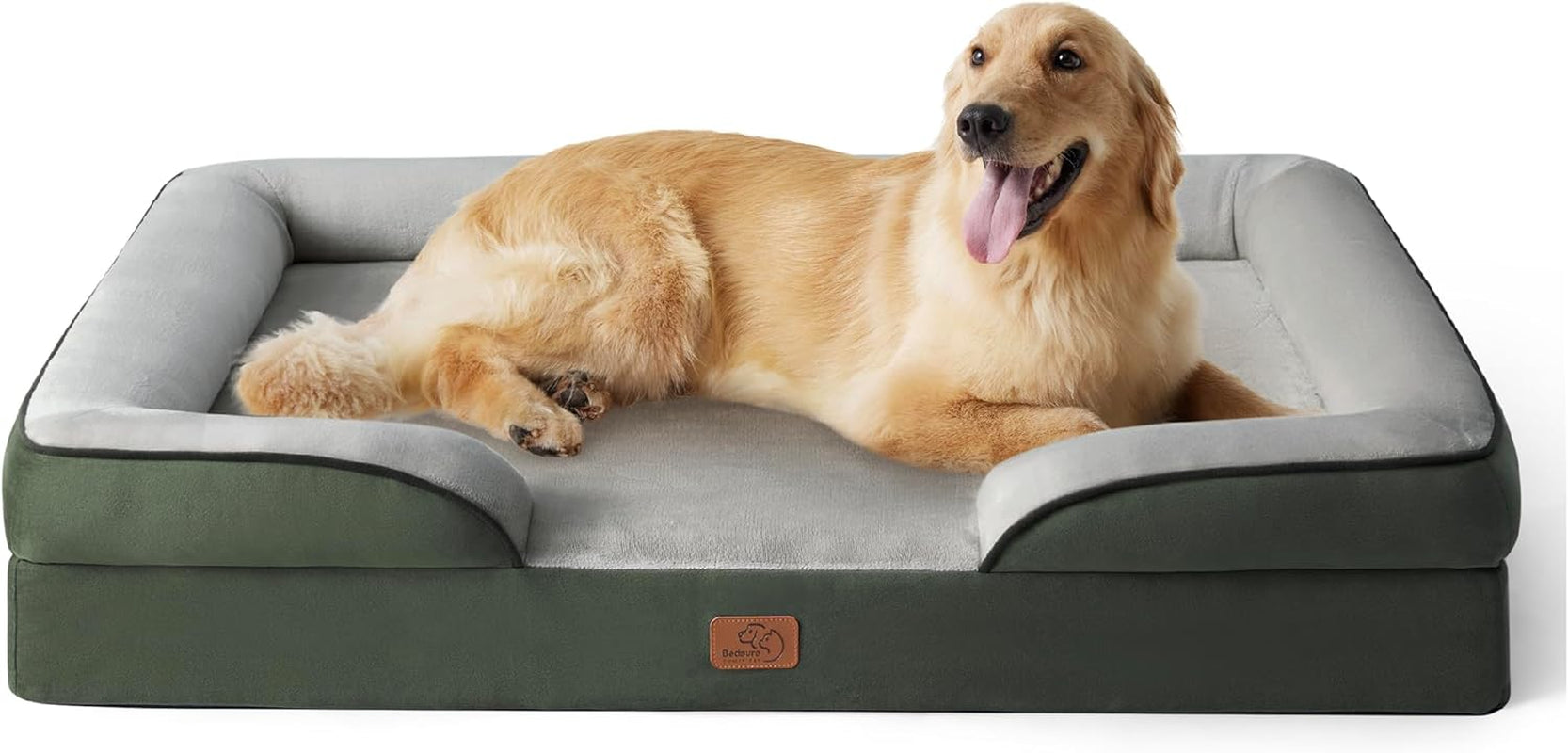 Orthopedic Dog Bed Medium Size Dogs - Washable Small Medium Dog Cat Bed Waterproof, Comfort Cats Couch Sofa with Washable Removable Cover, Pets Bed with Nonskid Bottom, Grey, 28"