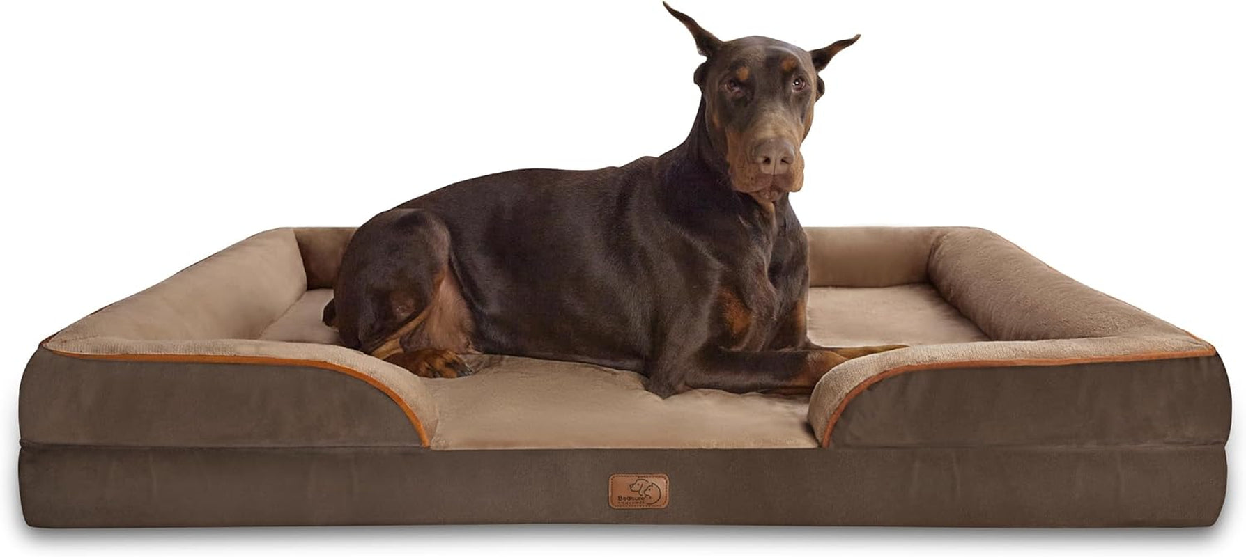 Orthopedic Dog Bed Medium Size Dogs - Washable Small Medium Dog Cat Bed Waterproof, Comfort Cats Couch Sofa with Washable Removable Cover, Pets Bed with Nonskid Bottom, Grey, 28"