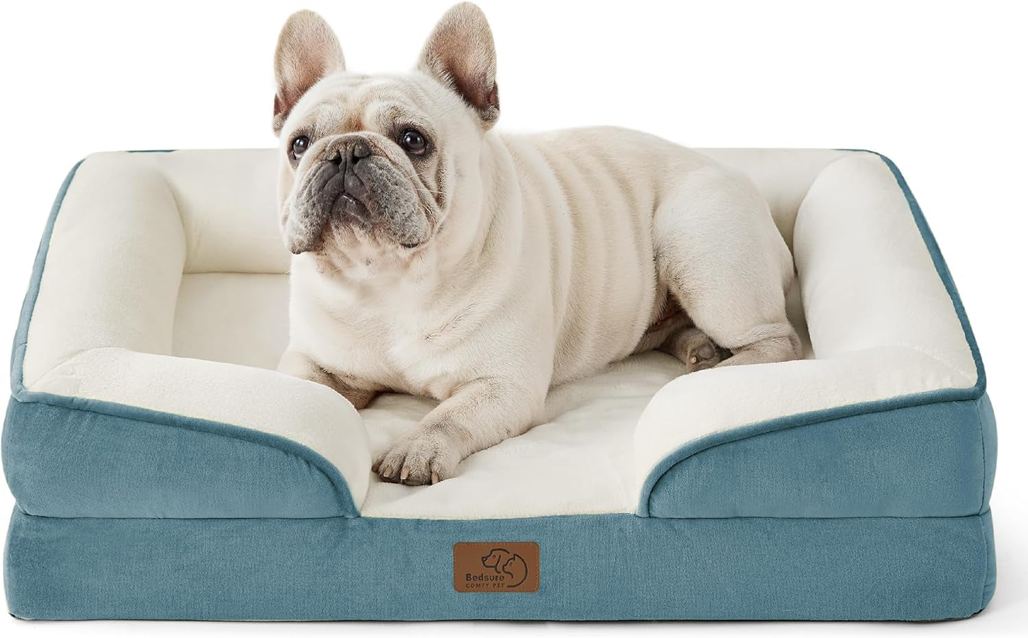 Orthopedic Dog Bed Medium Size Dogs - Washable Small Medium Dog Cat Bed Waterproof, Comfort Cats Couch Sofa with Washable Removable Cover, Pets Bed with Nonskid Bottom, Grey, 28"