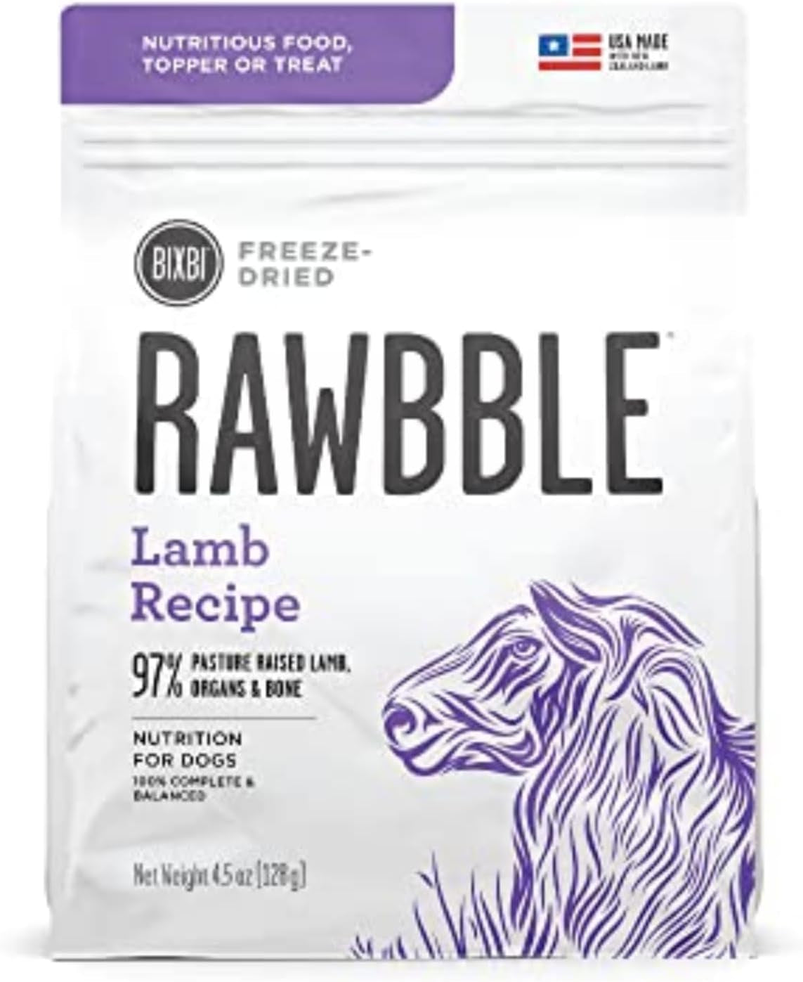 Liberty Freeze-Dried Dog Food Topper & Treats, Pork – 97% Meat & Organs, No Refrigeration – USA Made, 12 Oz