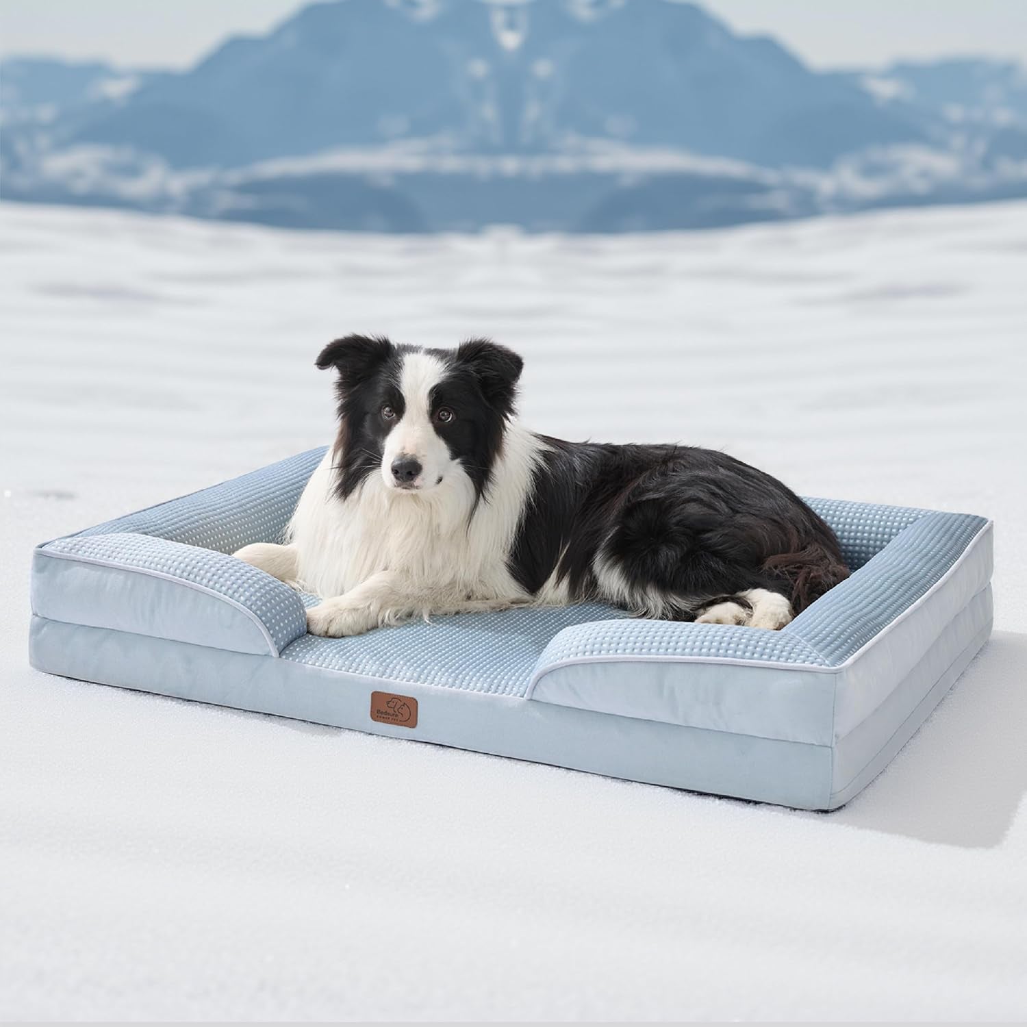 Orthopedic Dog Bed Medium Size Dogs - Washable Small Medium Dog Cat Bed Waterproof, Comfort Cats Couch Sofa with Washable Removable Cover, Pets Bed with Nonskid Bottom, Grey, 28"
