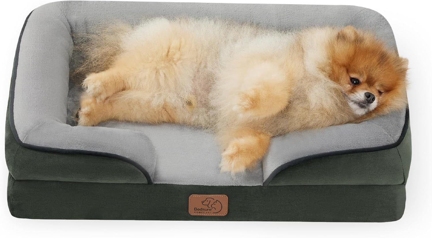 Orthopedic Dog Bed Medium Size Dogs - Washable Small Medium Dog Cat Bed Waterproof, Comfort Cats Couch Sofa with Washable Removable Cover, Pets Bed with Nonskid Bottom, Grey, 28"