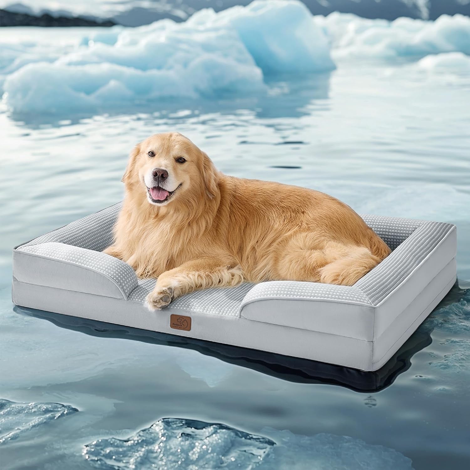 Orthopedic Dog Bed Medium Size Dogs - Washable Small Medium Dog Cat Bed Waterproof, Comfort Cats Couch Sofa with Washable Removable Cover, Pets Bed with Nonskid Bottom, Grey, 28"