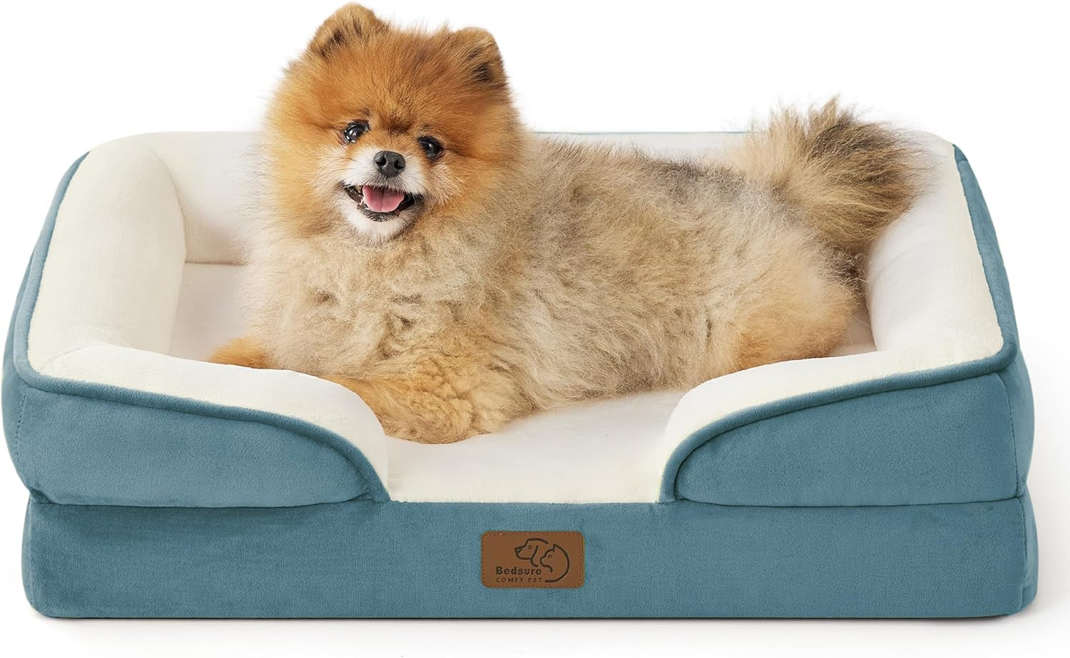 Orthopedic Dog Bed Medium Size Dogs - Washable Small Medium Dog Cat Bed Waterproof, Comfort Cats Couch Sofa with Washable Removable Cover, Pets Bed with Nonskid Bottom, Grey, 28"