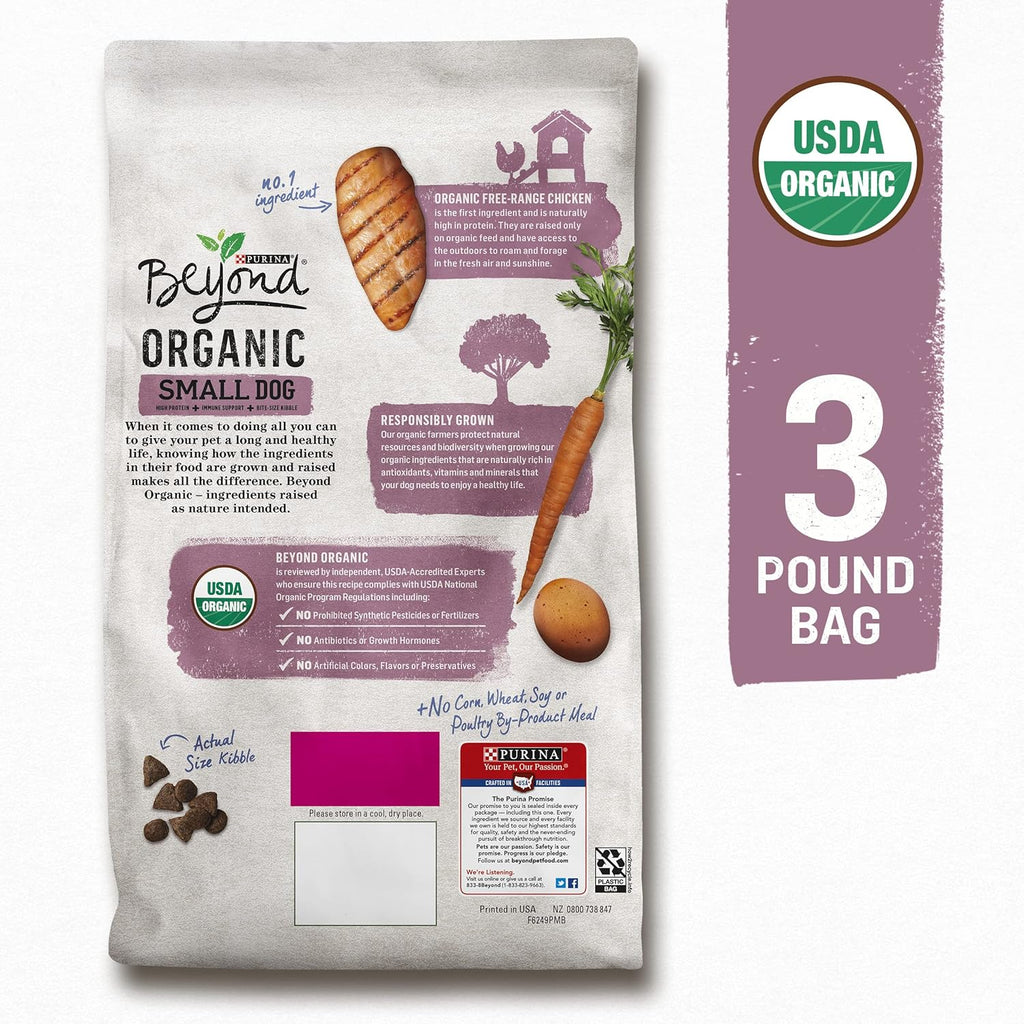 Purina High Protein Small Breed Adult Dry Dog Food, Organic Chicken, Egg & Carrot Recipe - 3 Lb. Bag