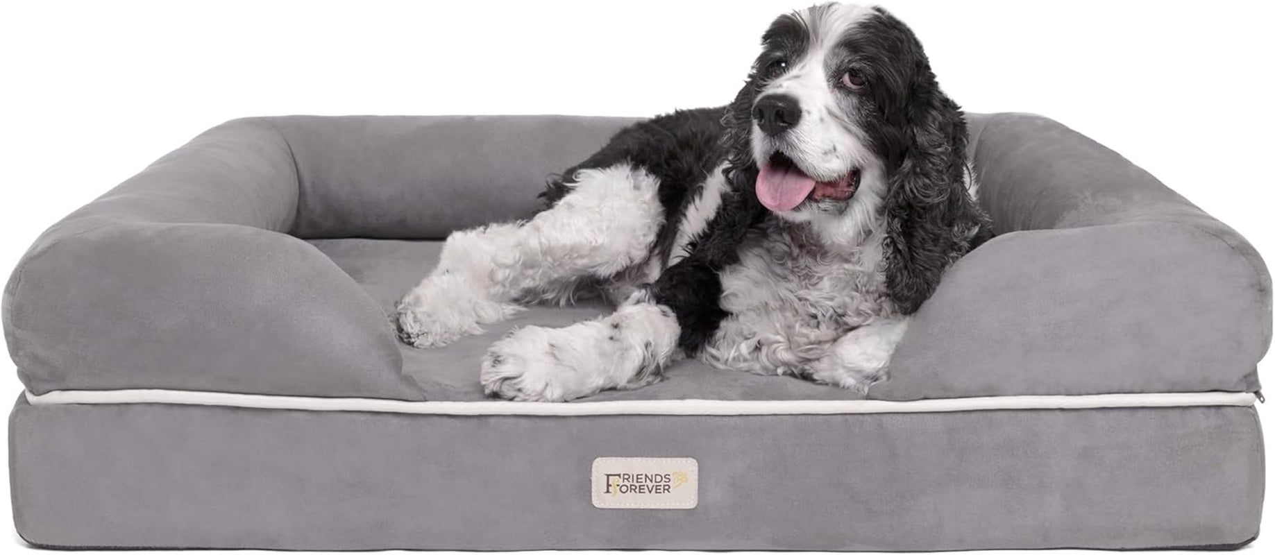 Chester Small Dog Bed - Orthopedic Memory Foam Mattress, Calming Couch, Wall Rim Pillow, Water Resistant, Washable Cover, Non-Slip, Cocoa Brown