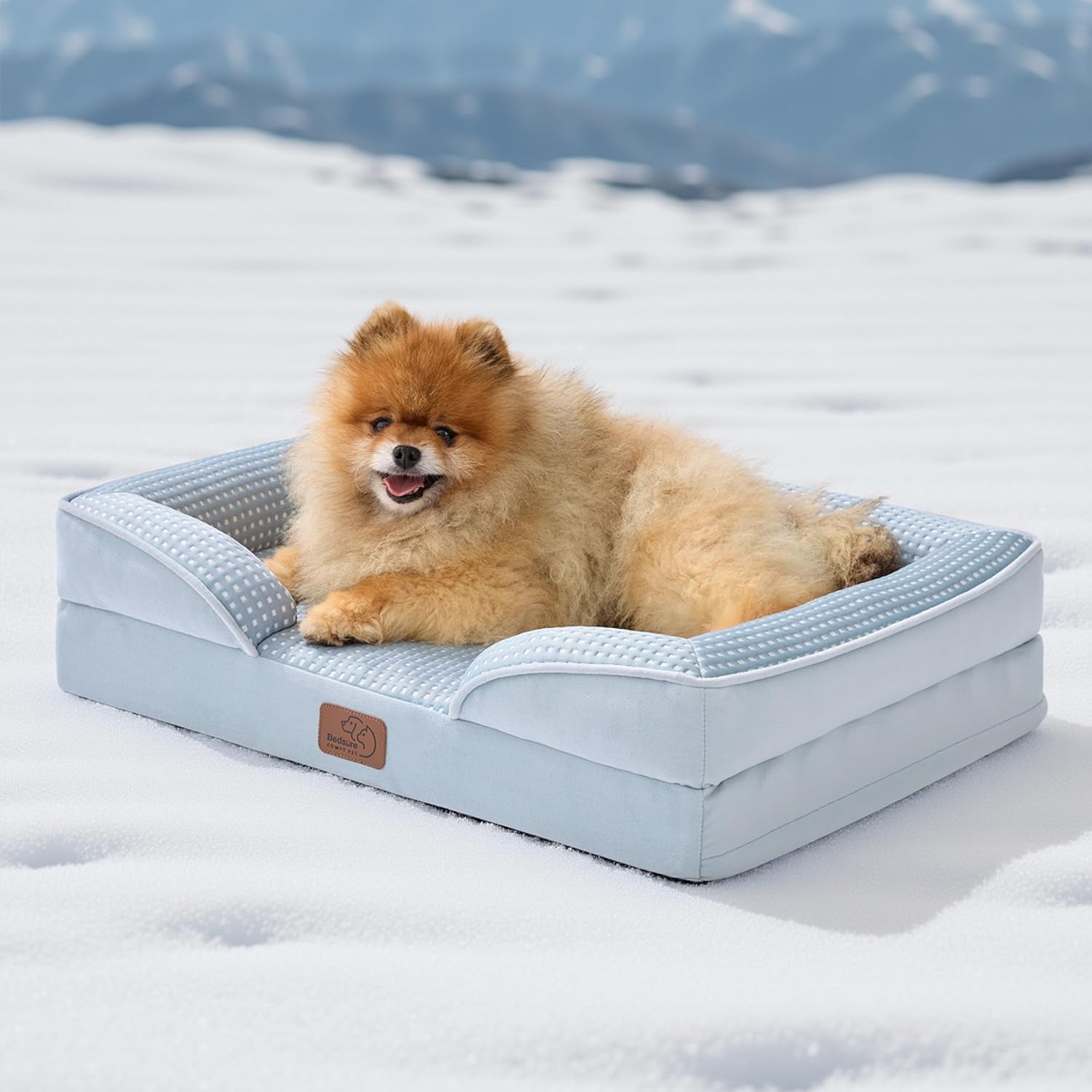 Orthopedic Dog Bed Medium Size Dogs - Washable Small Medium Dog Cat Bed Waterproof, Comfort Cats Couch Sofa with Washable Removable Cover, Pets Bed with Nonskid Bottom, Grey, 28"