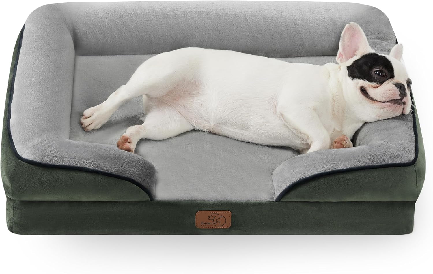 Orthopedic Dog Bed Medium Size Dogs - Washable Small Medium Dog Cat Bed Waterproof, Comfort Cats Couch Sofa with Washable Removable Cover, Pets Bed with Nonskid Bottom, Grey, 28"
