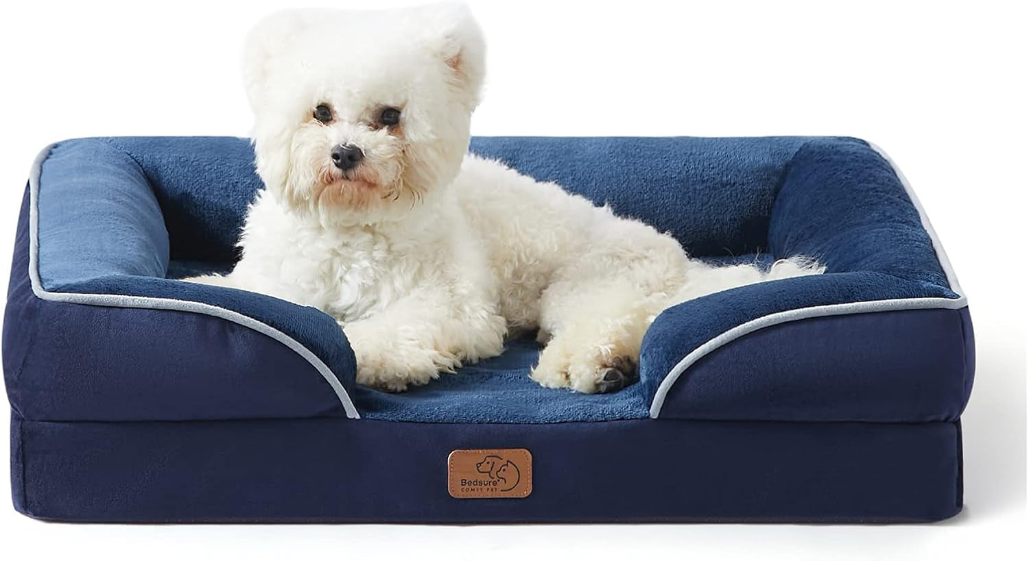 Orthopedic Dog Bed Medium Size Dogs - Washable Small Medium Dog Cat Bed Waterproof, Comfort Cats Couch Sofa with Washable Removable Cover, Pets Bed with Nonskid Bottom, Grey, 28"
