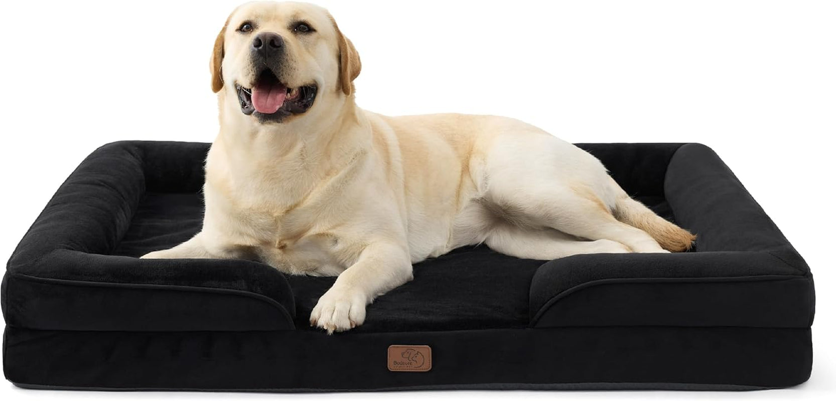 Orthopedic Dog Bed Medium Size Dogs - Washable Small Medium Dog Cat Bed Waterproof, Comfort Cats Couch Sofa with Washable Removable Cover, Pets Bed with Nonskid Bottom, Grey, 28"