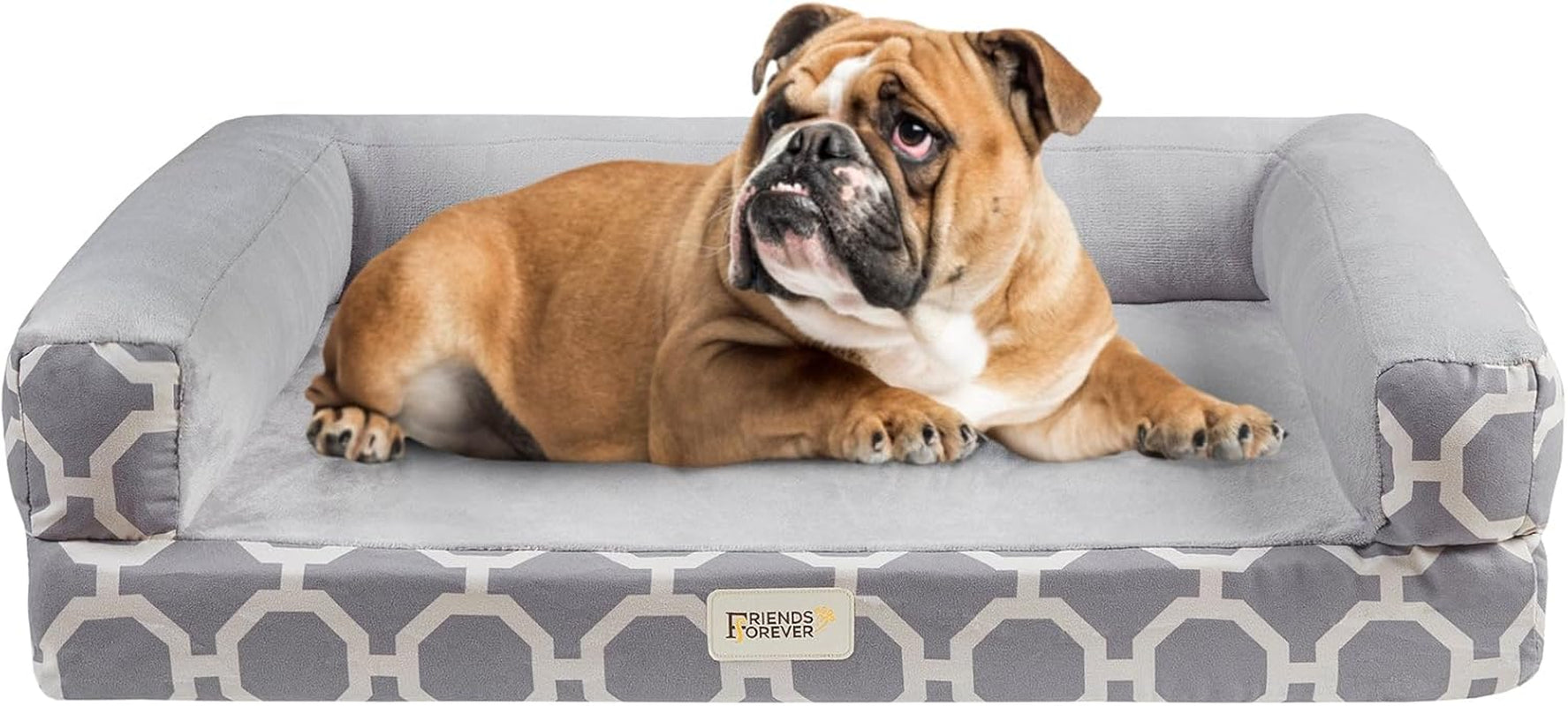 Chester Small Dog Bed - Orthopedic Memory Foam Mattress, Calming Couch, Wall Rim Pillow, Water Resistant, Washable Cover, Non-Slip, Cocoa Brown
