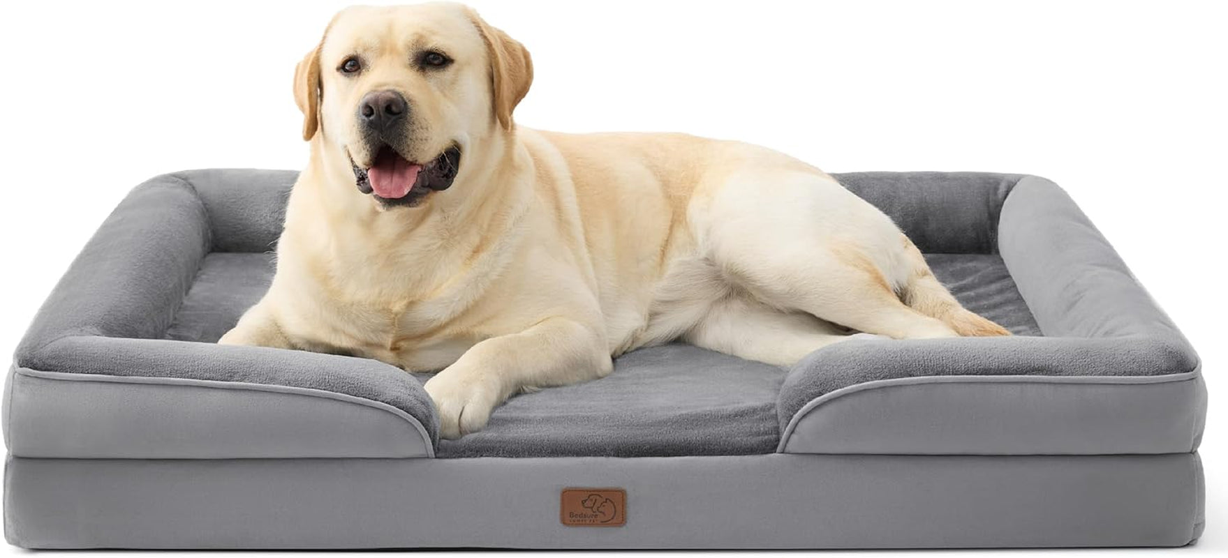 Orthopedic Dog Bed Medium Size Dogs - Washable Small Medium Dog Cat Bed Waterproof, Comfort Cats Couch Sofa with Washable Removable Cover, Pets Bed with Nonskid Bottom, Grey, 28"