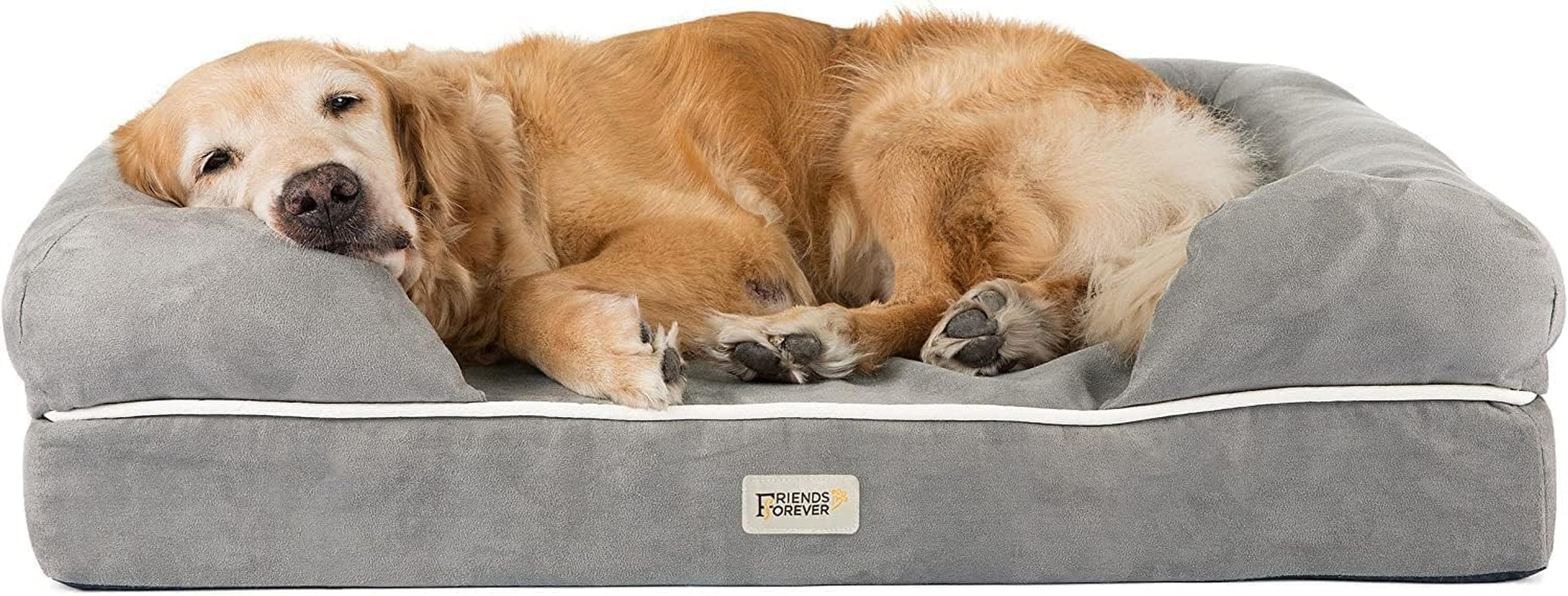 Chester Small Dog Bed - Orthopedic Memory Foam Mattress, Calming Couch, Wall Rim Pillow, Water Resistant, Washable Cover, Non-Slip, Cocoa Brown