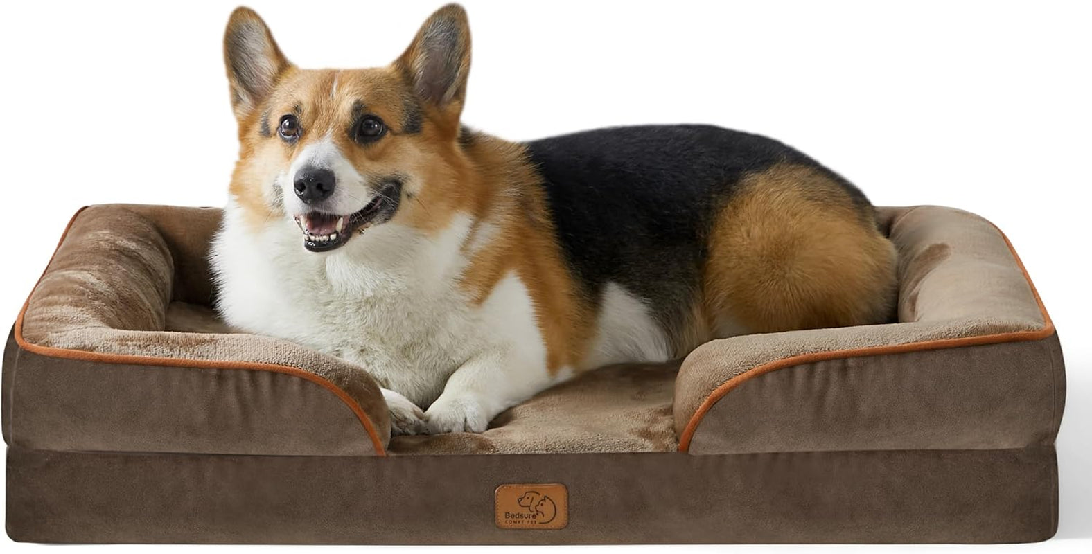 Orthopedic Dog Bed Medium Size Dogs - Washable Small Medium Dog Cat Bed Waterproof, Comfort Cats Couch Sofa with Washable Removable Cover, Pets Bed with Nonskid Bottom, Grey, 28"