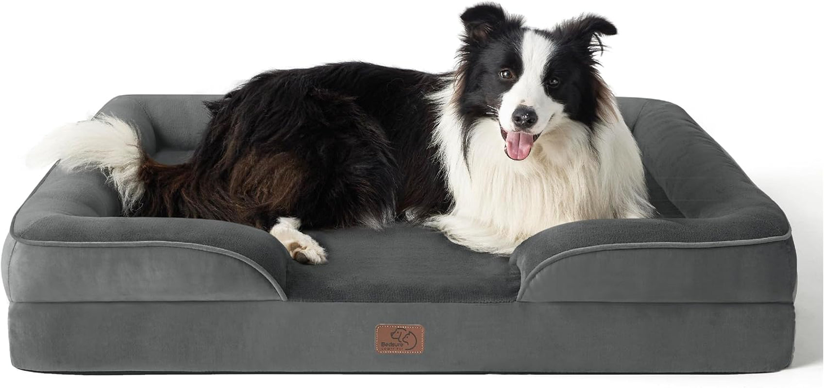 Orthopedic Dog Bed Medium Size Dogs - Washable Small Medium Dog Cat Bed Waterproof, Comfort Cats Couch Sofa with Washable Removable Cover, Pets Bed with Nonskid Bottom, Grey, 28"