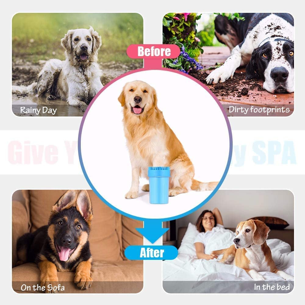 Dog Paw Cleaner Set, 2 in 1 Silicone Dog Paw Washer Cup for Grooming Muddy Paws, Dog Grooming Dog Cleaning Dog Foot Washer for Dog Cat (6.5 Inch)