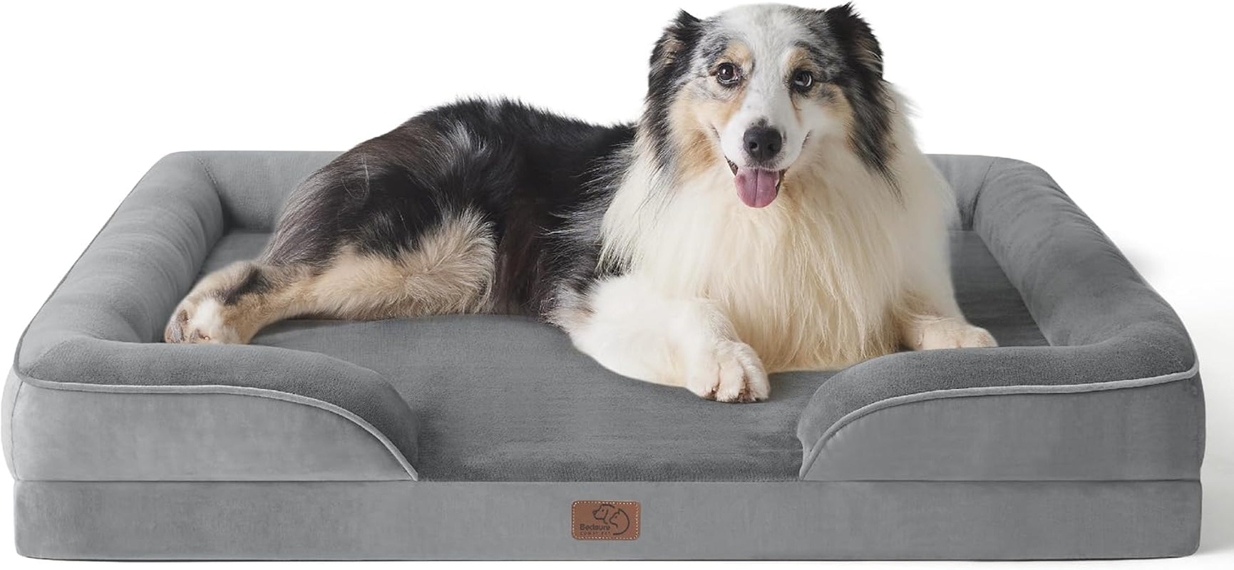 Orthopedic Dog Bed Medium Size Dogs - Washable Small Medium Dog Cat Bed Waterproof, Comfort Cats Couch Sofa with Washable Removable Cover, Pets Bed with Nonskid Bottom, Grey, 28"