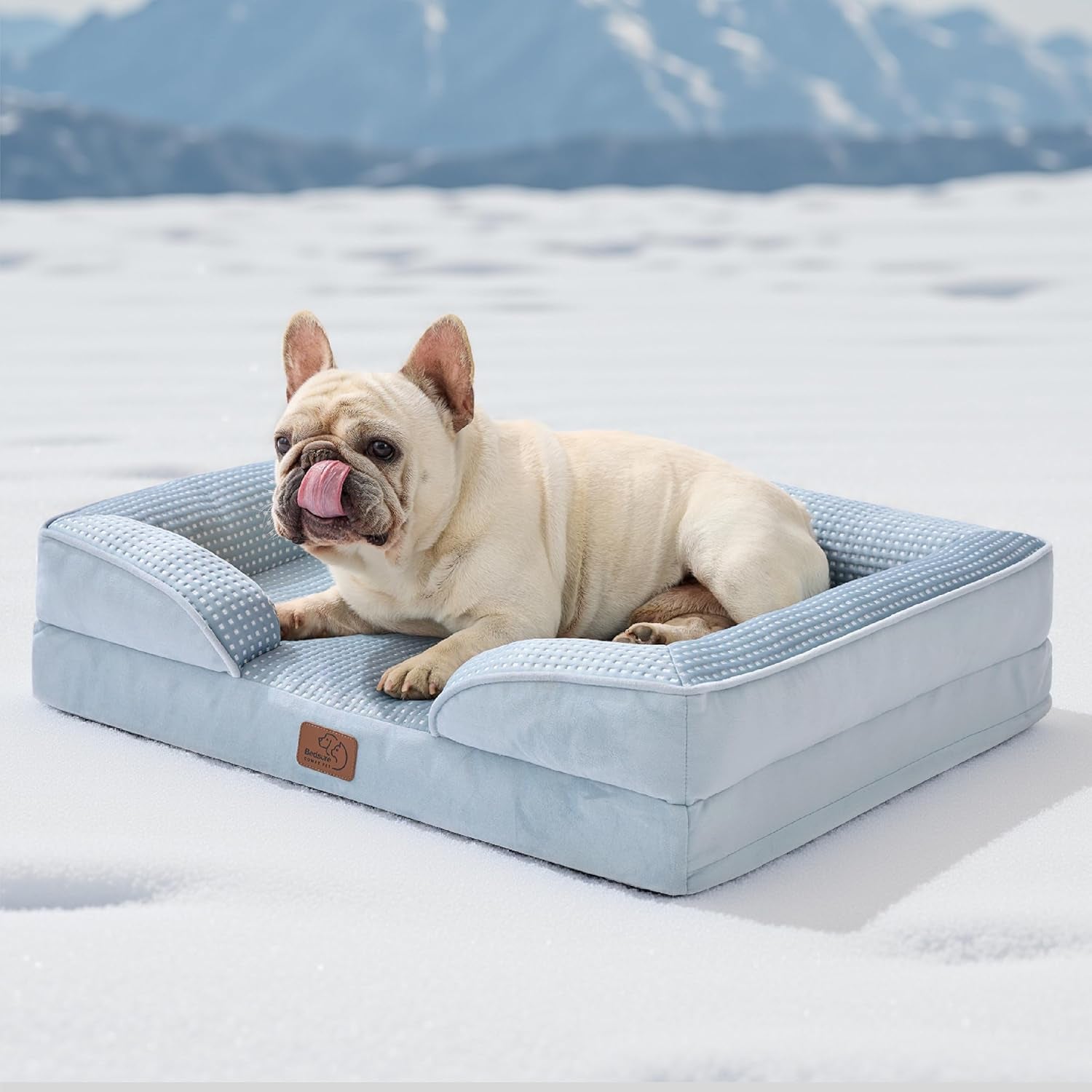 Orthopedic Dog Bed Medium Size Dogs - Washable Small Medium Dog Cat Bed Waterproof, Comfort Cats Couch Sofa with Washable Removable Cover, Pets Bed with Nonskid Bottom, Grey, 28"