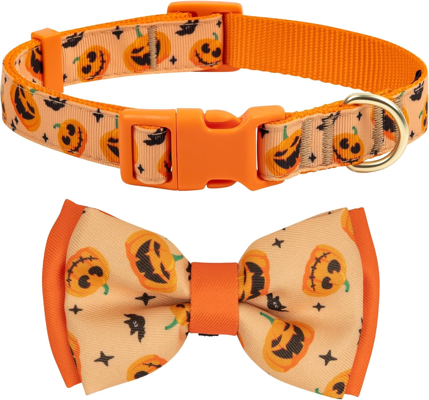 Christmas Dog Collar, Plaid Dog Collar and Cute Glitter Reindeer Antler with Bowtie, Soft & Comfy Xmas Dog Collars, for Large Dogs