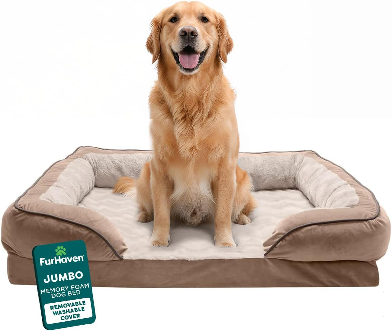 Soft, Orthopedic Foam Perfect Comfort Dog Bed with Washable & Removable Cover -Velvet Waves - Granite Gray, Dogs up to 55 Lbs - Large