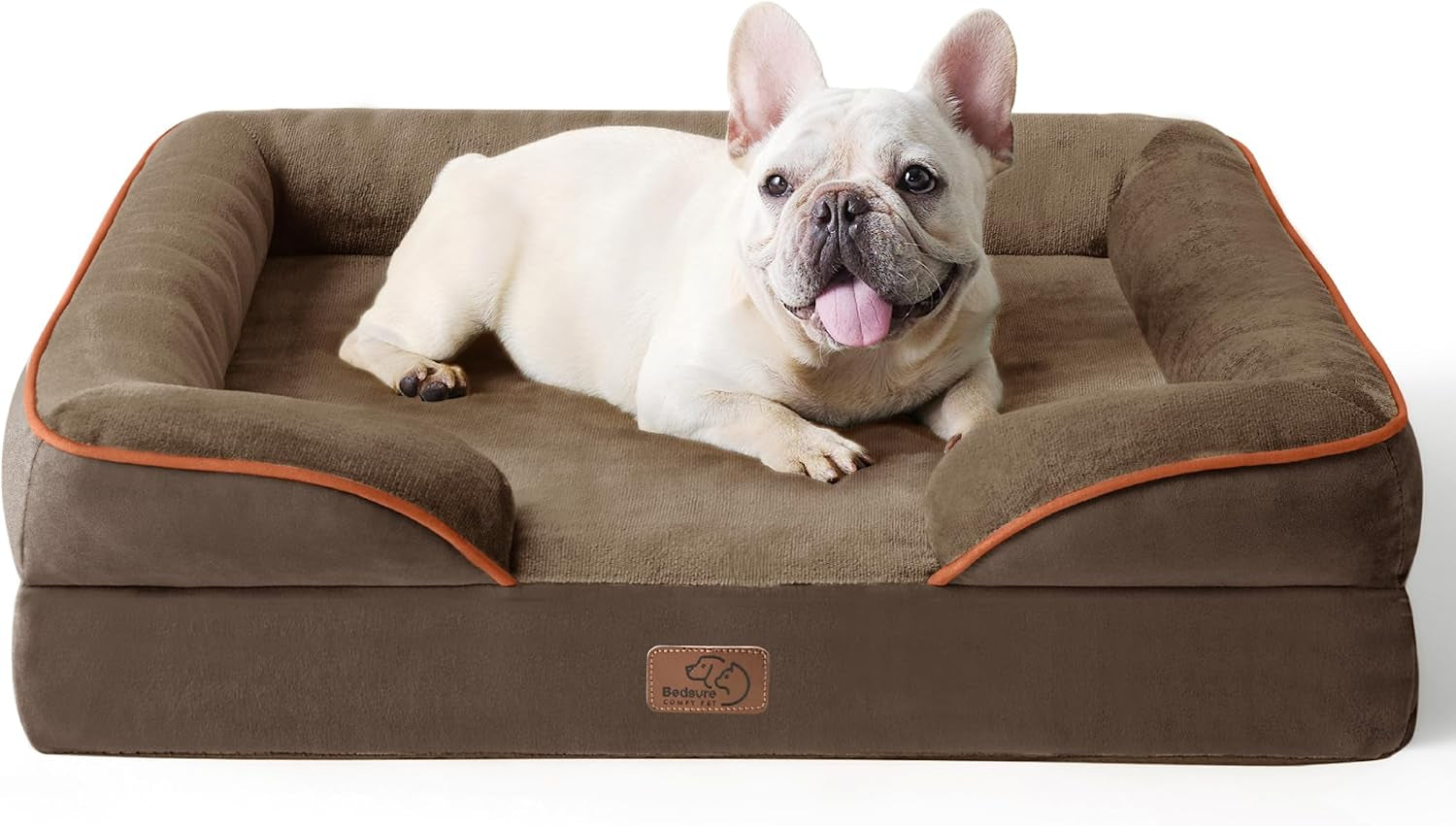Orthopedic Dog Bed Medium Size Dogs - Washable Small Medium Dog Cat Bed Waterproof, Comfort Cats Couch Sofa with Washable Removable Cover, Pets Bed with Nonskid Bottom, Grey, 28"