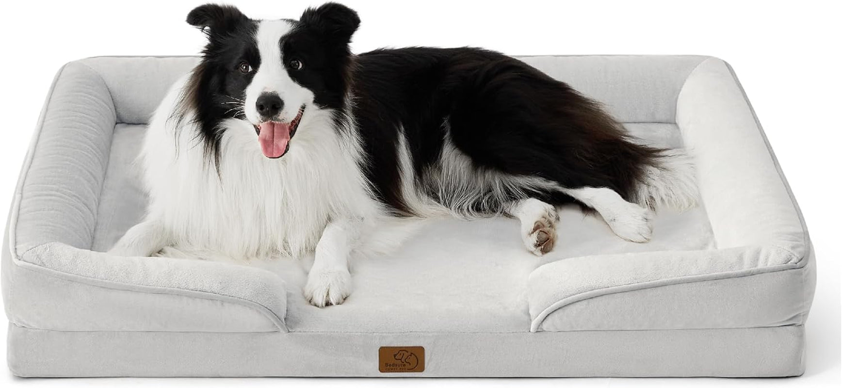 Orthopedic Dog Bed Medium Size Dogs - Washable Small Medium Dog Cat Bed Waterproof, Comfort Cats Couch Sofa with Washable Removable Cover, Pets Bed with Nonskid Bottom, Grey, 28"