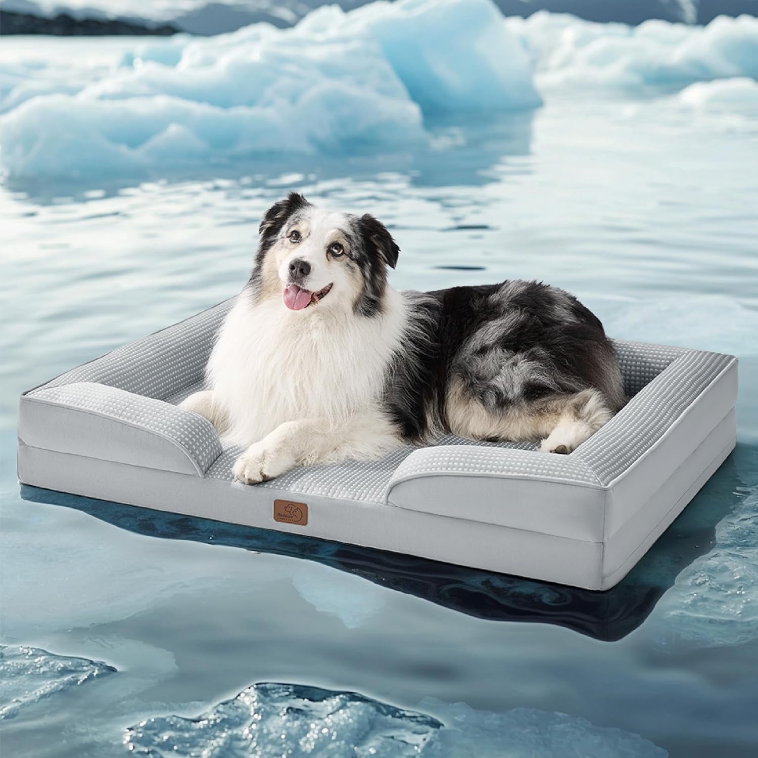 Orthopedic Dog Bed Medium Size Dogs - Washable Small Medium Dog Cat Bed Waterproof, Comfort Cats Couch Sofa with Washable Removable Cover, Pets Bed with Nonskid Bottom, Grey, 28"