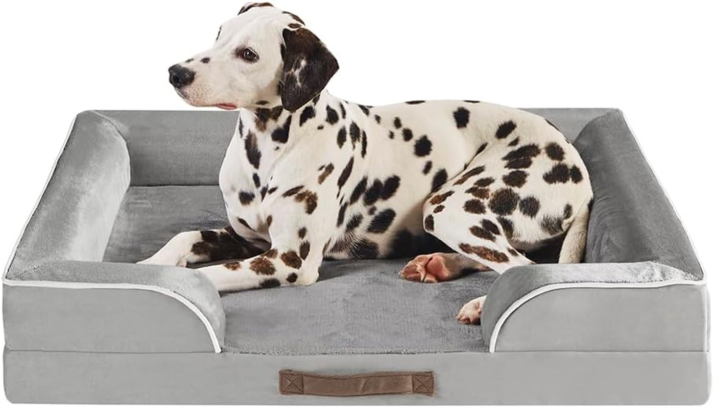 Chester Small Dog Bed - Orthopedic Memory Foam Mattress, Calming Couch, Wall Rim Pillow, Water Resistant, Washable Cover, Non-Slip, Cocoa Brown