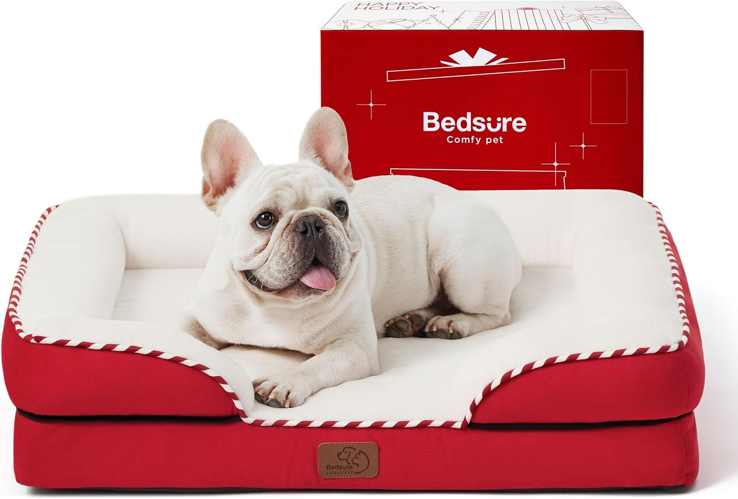 Orthopedic Dog Bed Medium Size Dogs - Washable Small Medium Dog Cat Bed Waterproof, Comfort Cats Couch Sofa with Washable Removable Cover, Pets Bed with Nonskid Bottom, Grey, 28"