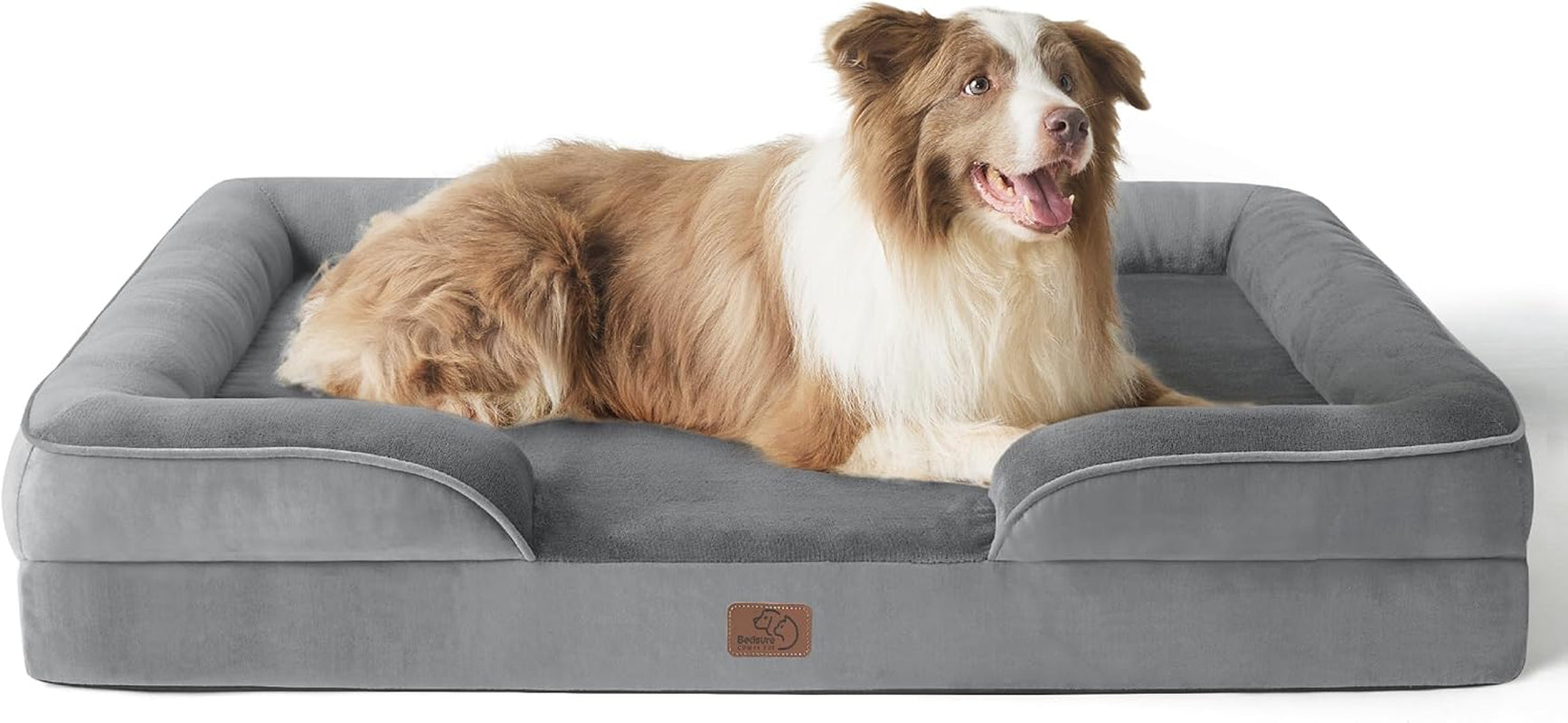 Orthopedic Dog Bed Medium Size Dogs - Washable Small Medium Dog Cat Bed Waterproof, Comfort Cats Couch Sofa with Washable Removable Cover, Pets Bed with Nonskid Bottom, Grey, 28"